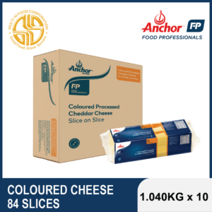 ANCHOR COLOURED CHEDDAR 84 SLICES | 1.040KG X 10